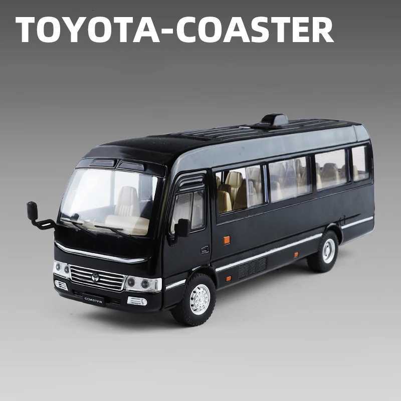 124 Coaster BUS Alloy Car Model Sound and Light Pull Back Childrens Toy Collectibles Birthday giftT251023