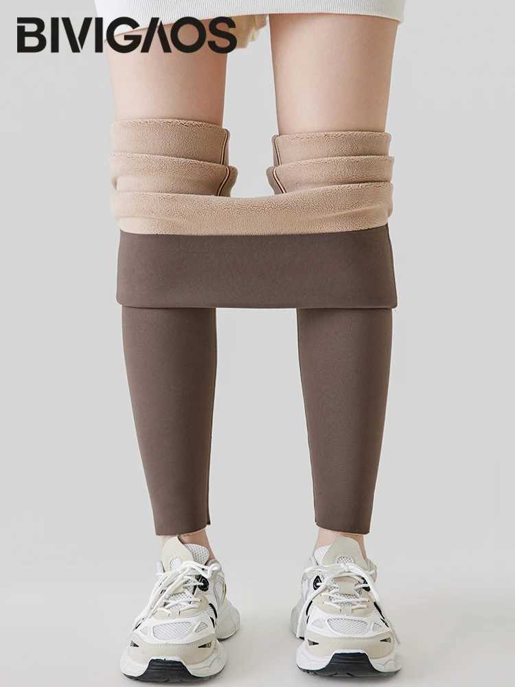 BIVIGAOS New Autumn Winter Alpaca Velvet Shark Leggings Women Thick Warm Leggings High Waist Seamless SlimFit Thermal PantsT251023