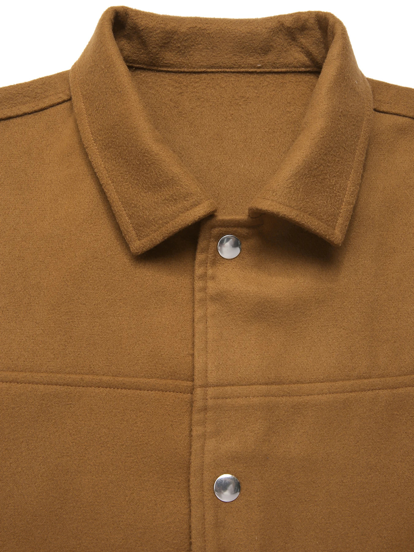 Mens Square Collar Woolen Warm Flap Pocket Button Coat Jacket 251017