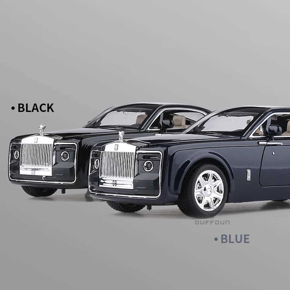 124 Scale Rolls Royce Sweptail Car Model Toy Metal Diecasting with 4 Doors Opened Rubber Tire Vehicle Models for Children GiftsT251023