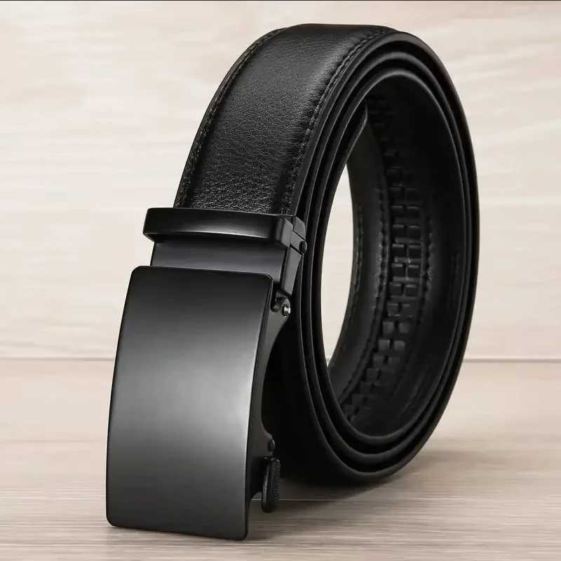 Automatic Buckle Belt for Men Famous Brand Business Belt Men PU Leather Waist Straps Black Male Jeans Belts for MenXJ251023