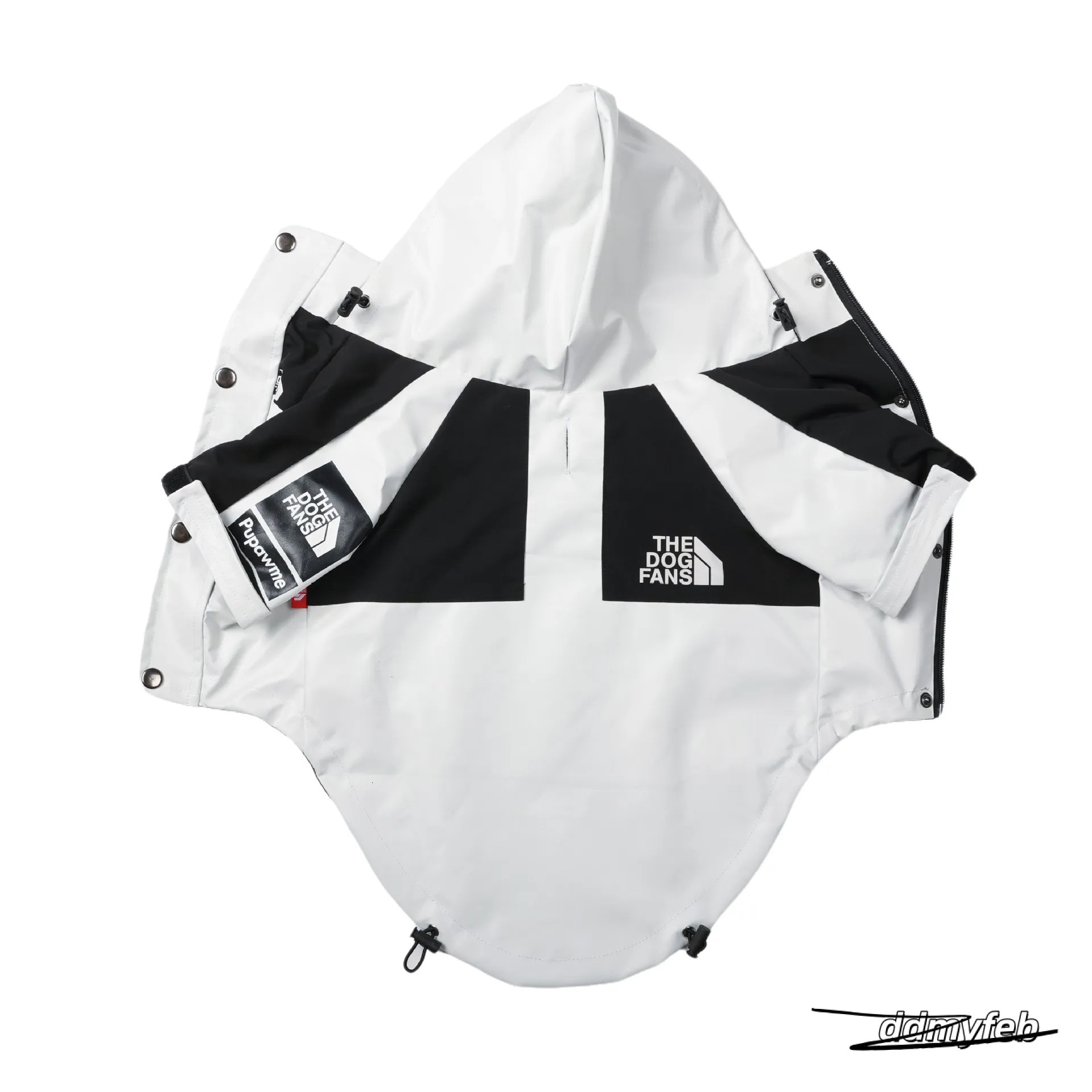 Autumn Winter Coat, Waterproof Dog With Leash Hole, Windproof Warm Outdoor Jacket Adjustable Hood Zipper Closure For Small To Large Dogs White XXXL A3