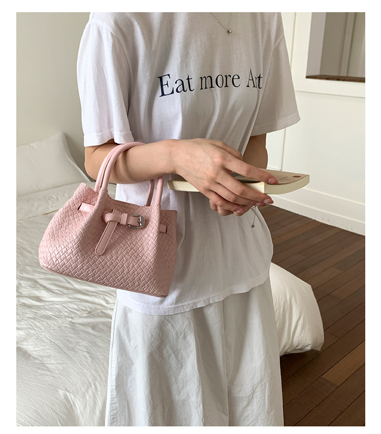 Luxury Brand Designer Bag Korean Niche Handheld Woven Pattern Single Shoulder Bag For Women 2025 New Handheld Basket Tote Bucket Crossbody Bag