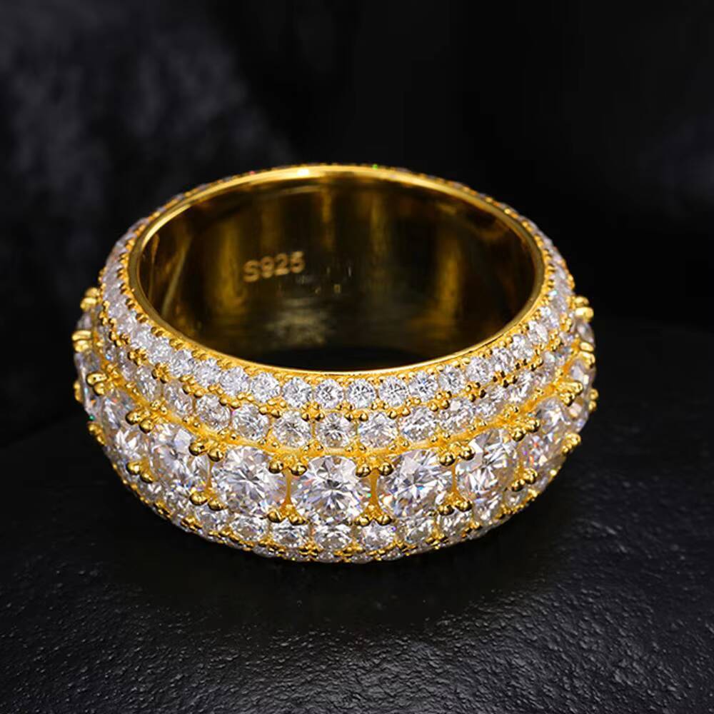 Champion Style Moissanite Diamond 925 Sterling Silver Hip Hop Ring Luxury Jewelry for Men and Women