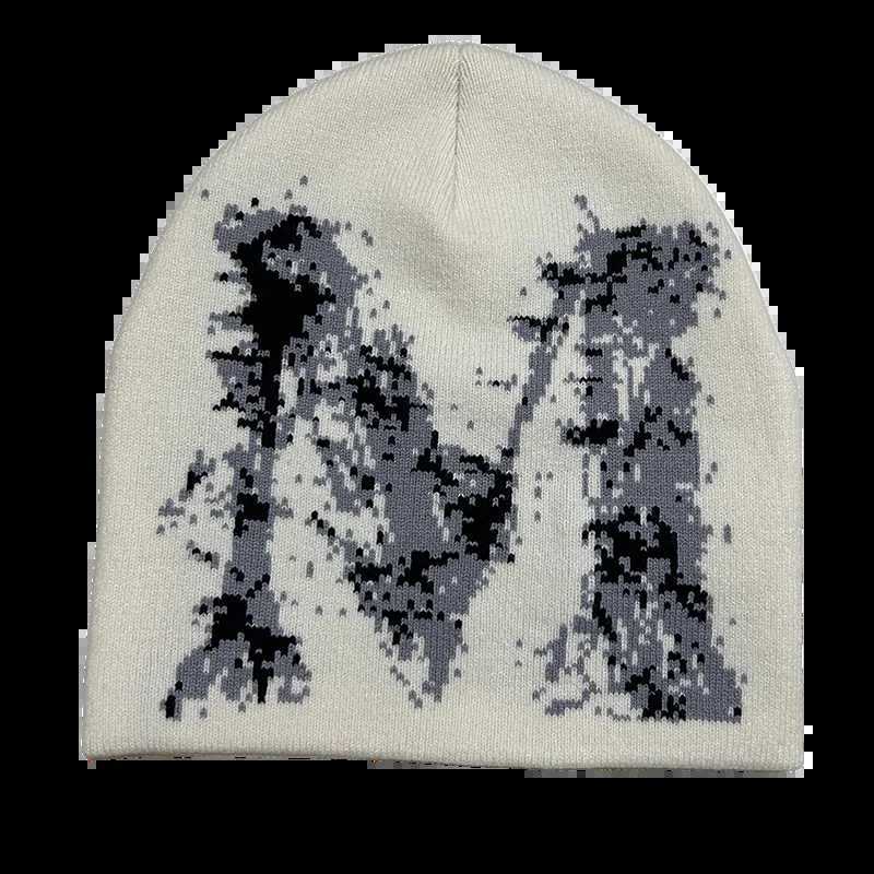 Y2K M Letter Knit Beanie Unisex Winter Skull Cap for Outdoor Street Hip Hop FashionXJ251023
