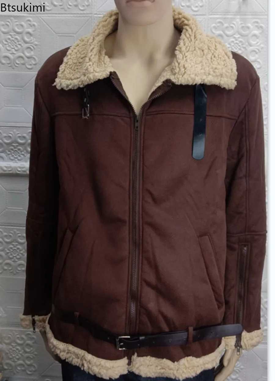 Winter Leather Jackets for Men Fashion Plush Lining Warm Comfortable High Quality Leather Coats Mens Luxury Motorcycle Jackets W251023