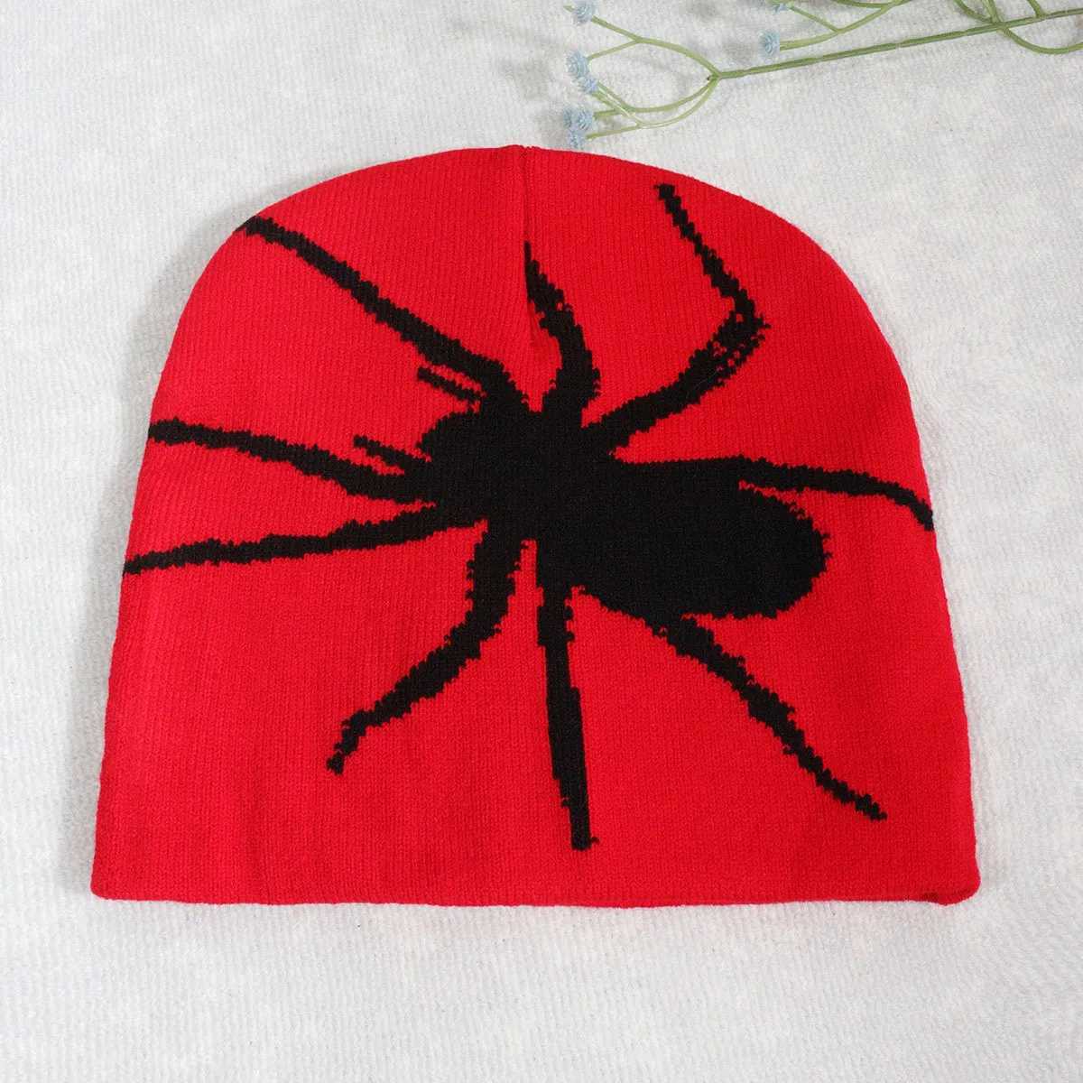Fashion Knitting Spider Web Design Hat for Men Women Pullover Pile Cap Y2k Goth Warm Beanie Hats New Hiphop Street CapXJ251023