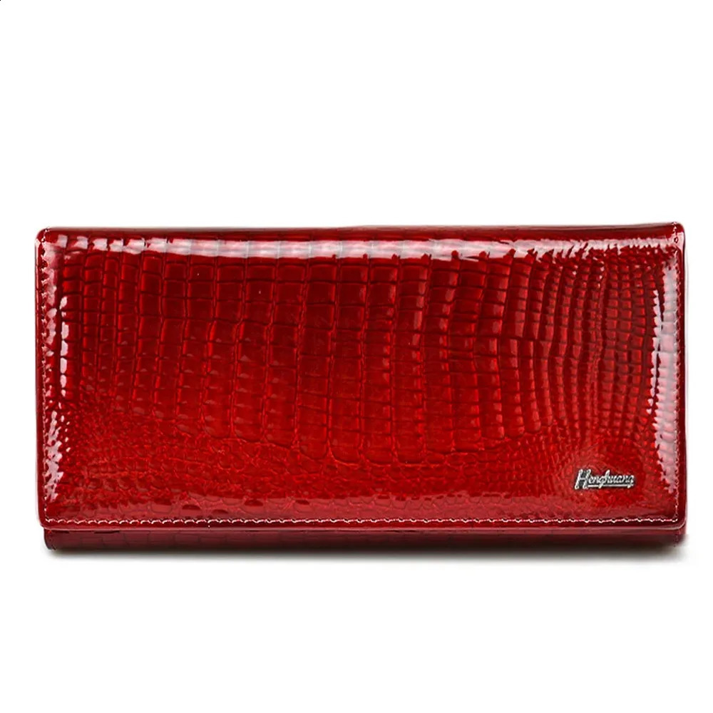 HH Alligator Womens Wallets Genuine Leather Ladies Clutch Coin Purses Hasp Patent Female Long Wallet251023