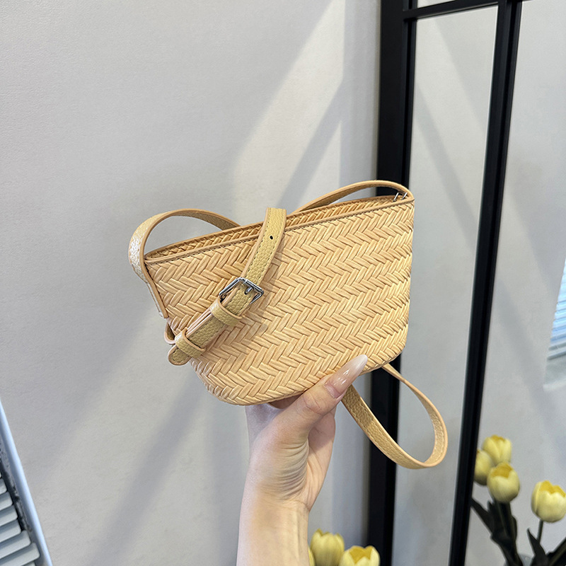 Luxury Brand Designer Bag Korean Style Niche Yuanbao Bucket Bag For Women 2025 New Fashion Woven Shoulder Bag Versatile Crossbody Bag