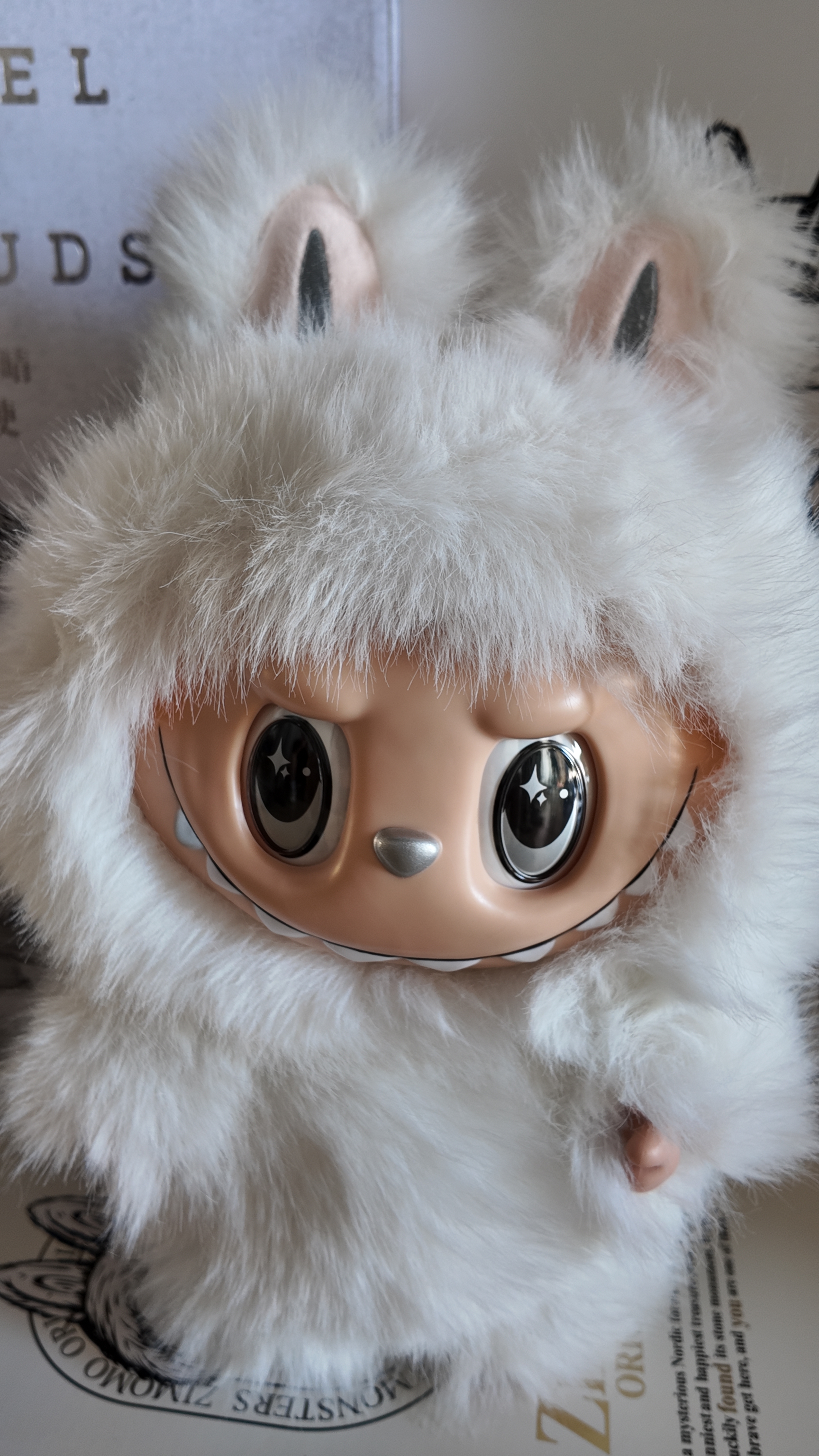 Presale 38Cm 58cm Labubu angel Big Zimomo The Monster Leader White Limited Archangel Creative Change Doll Figure Vinyl Doll