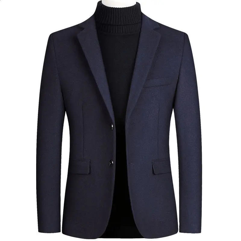 Mens Wool Blazers Male Suit Jacket Oversized Solid Business Casual Winter Men Clothing Wedding Coat 4XL A5FJ002 251023