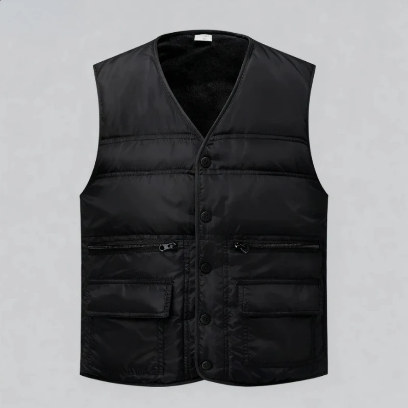 Autumn and Winter Mens Thick Velvet Vest Sleeveless VestComfortable Highquality Warm Casual JacketMens Jacket 251023