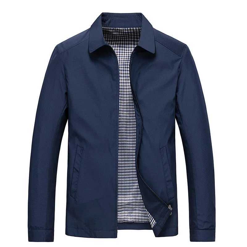 Autumn Mens Jacket Casual Fashion Middleaged And Elderly Solid Color Lapel Coat Loose And Breathable Business Mens Clothing W251023