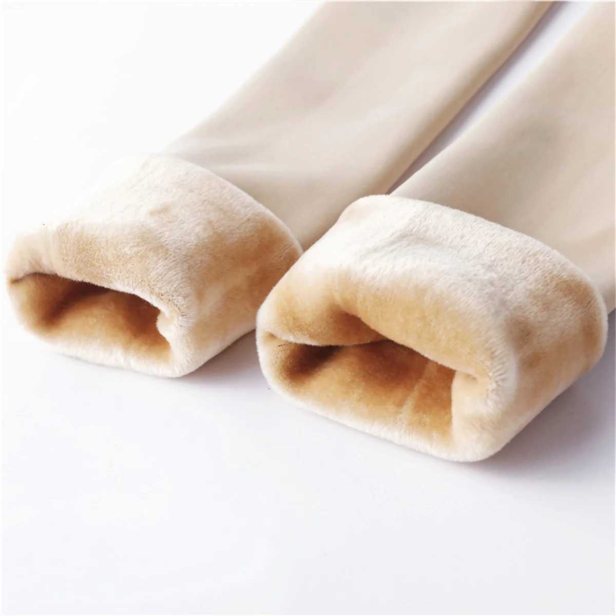 2Pcs Women Warm Winter Leggings Pantyhose High Waist Solid Color Velvet Thickened Velvet Legging Stretchy Black Skin StockingsT251023