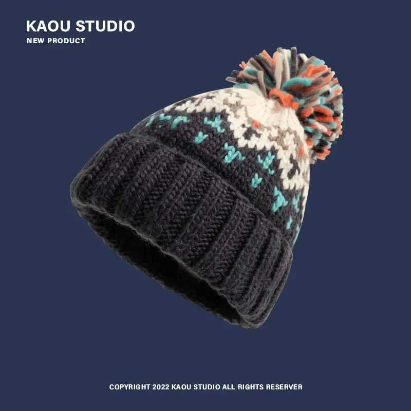 Winter Beanie for Wen Men Christmas Colorf Warm Wooln Hat Allmatch Ski Sklies Bonnets P Hats Earflaps Bber HatsW251023
