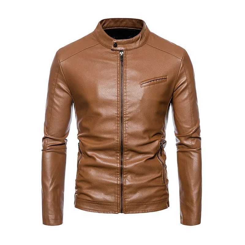 Casual Style Mens Leather Jacket Autumn Winter New Fashion Slim Fit Trendy Youthful PU Leather Coat Large Size Menswear W251023