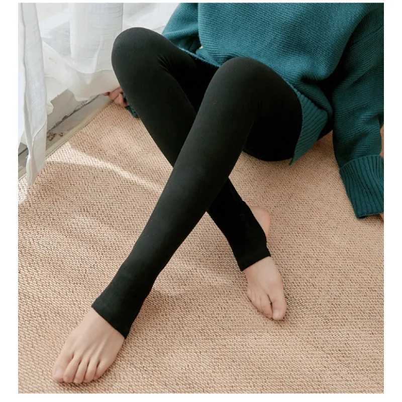 Womens Fall Winter Ribbed Vertical Stripe Thermal Leggings Fleece Thickened Street Ready Seamless High Waist Thermal PantsT251023