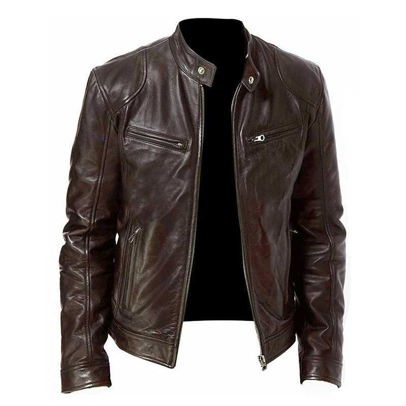2024 Motorcycle Leather Jackets Man Casual Fashion Motorcycle Coat Slim Fit Lapel PU Jackets Autumn Antiwind Leather Coat Male W251023