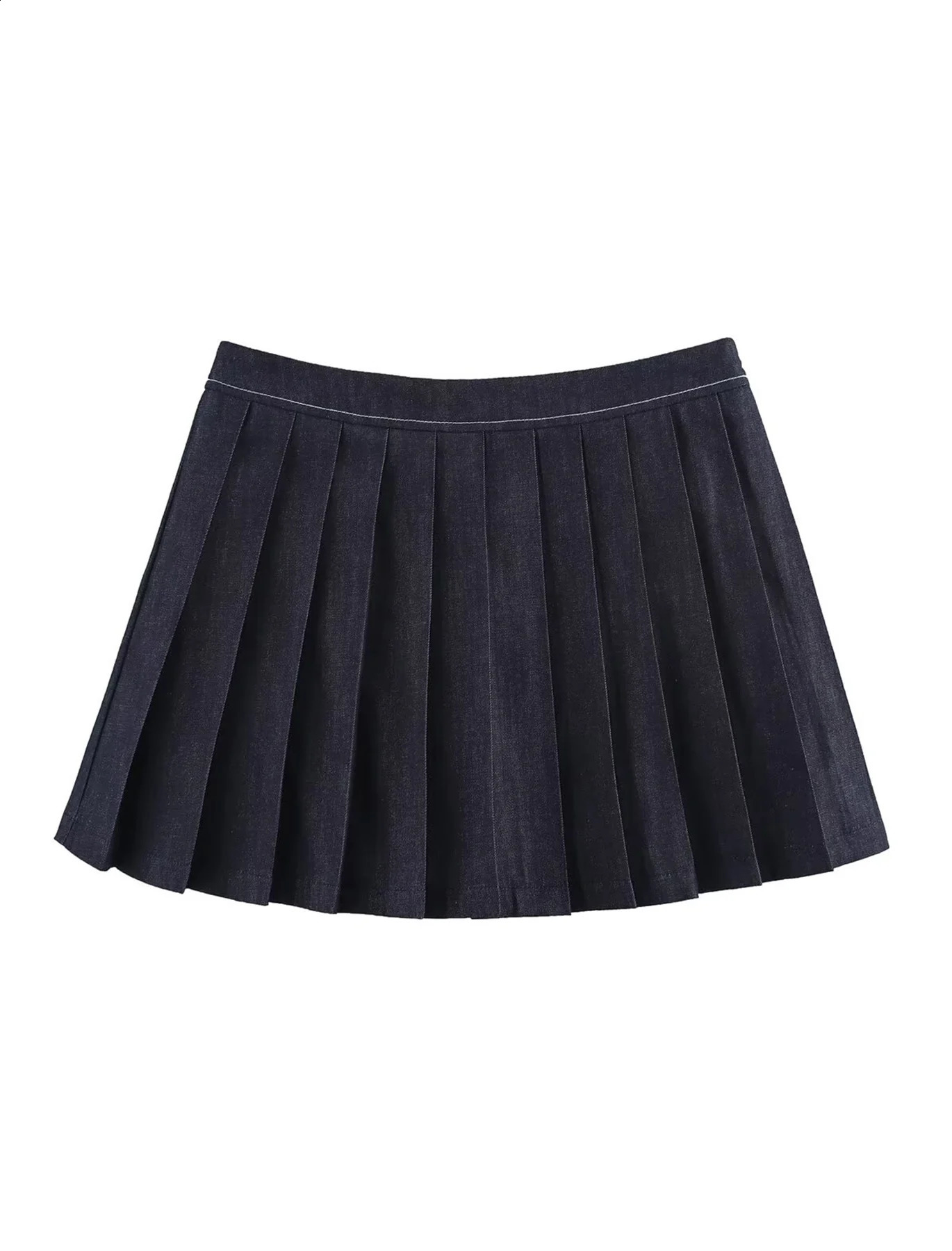 Women Wide Pleated Mini Skirt Sets For Outfit Fashion Bomber Long Sleeve Denim Jacket 2 Pieces 251022