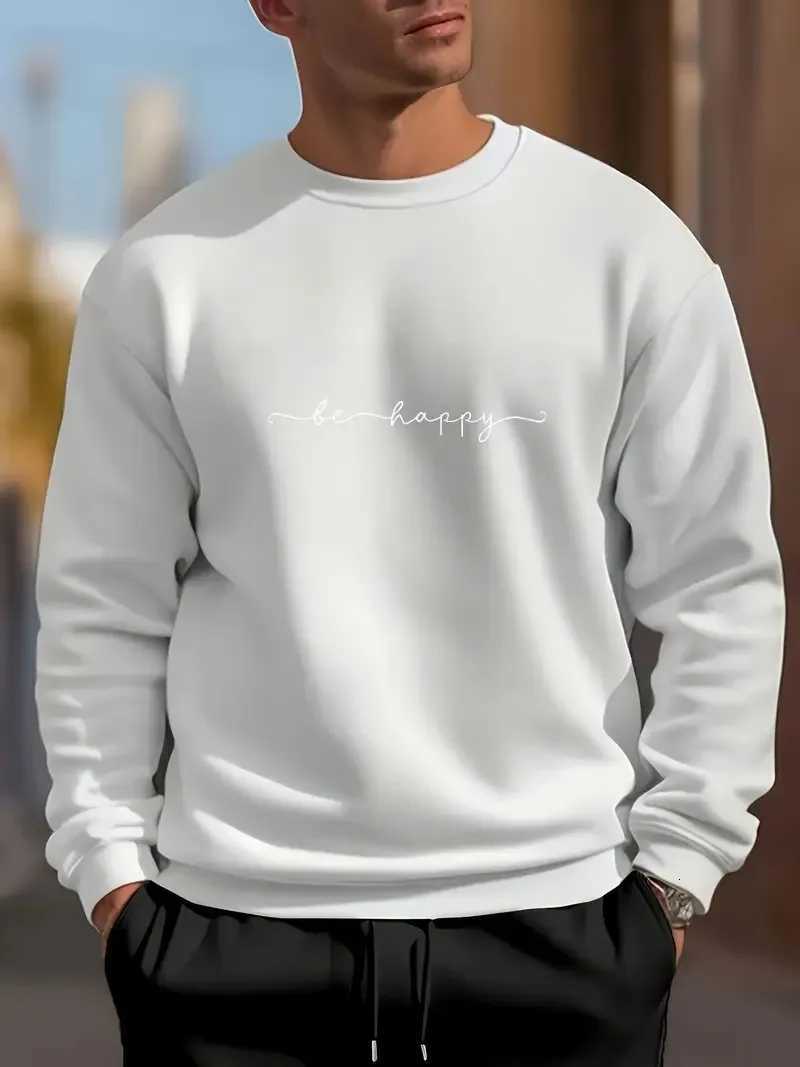 The new mens roundneck hoodie for Spring and Autumn 2025 features street fashion with soft 3D line pattern printsT251023