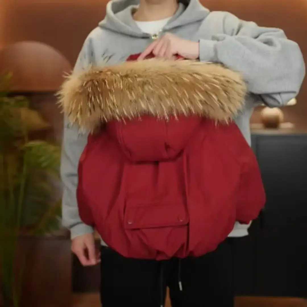 2025 Winter New Boys and Girls Detachable Cotton Liner Thickened Padded Jacket Large Fur Collar Y251023