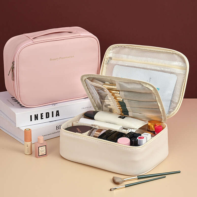 New Freestyle Partition Makeup Large Capacity High-end Multi-functional Cosmetic Toiletry Storage Bag
