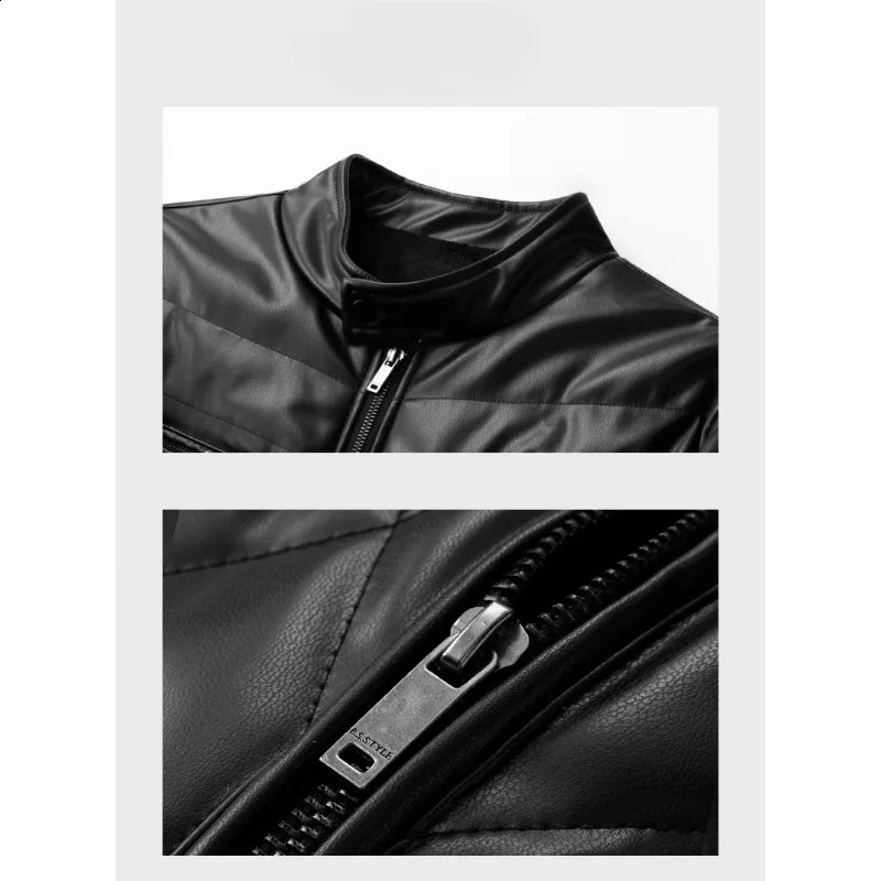 Mens Casual PU Leather Jacket Business Thickened Warm Fleece Streetwear Winter y Trendy Jackets 251023