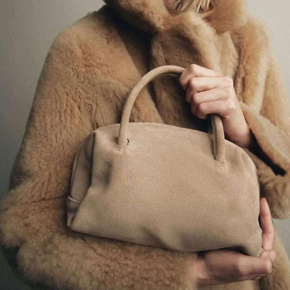 Women's SUEDE BOWLING Bag, New Fashion Handbag Purse For Women, Designer Croosbody Boston Bag For Ladies Small Totes