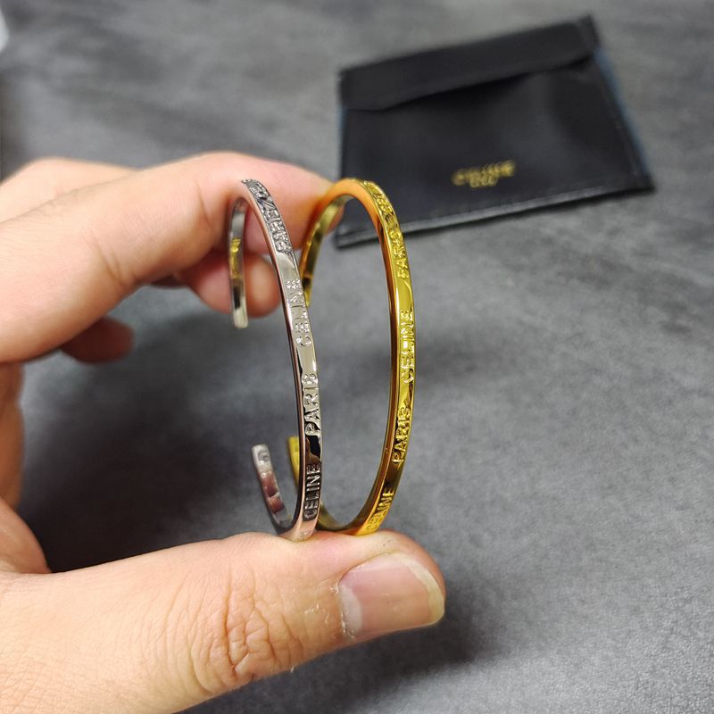 Triumphal Letter narrow Bracelet gold Designer Bracelet 18K bangle Open Stainless steel all match Trendy Designer Jewelry women wristband
