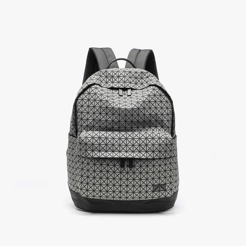 Japanese Style Geometric Diamond Silicone Travel Backpack Unisex PVC Laptop Student School Bag High Quality