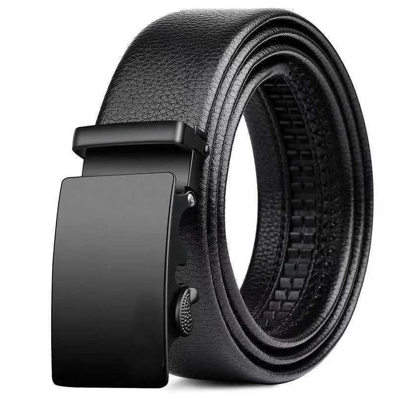 Mens Business Leisure Automatic Buckle Leather Belt 120cm Extended New Fashionable Versatile High Quality PU Leather Work BeltXJ251023