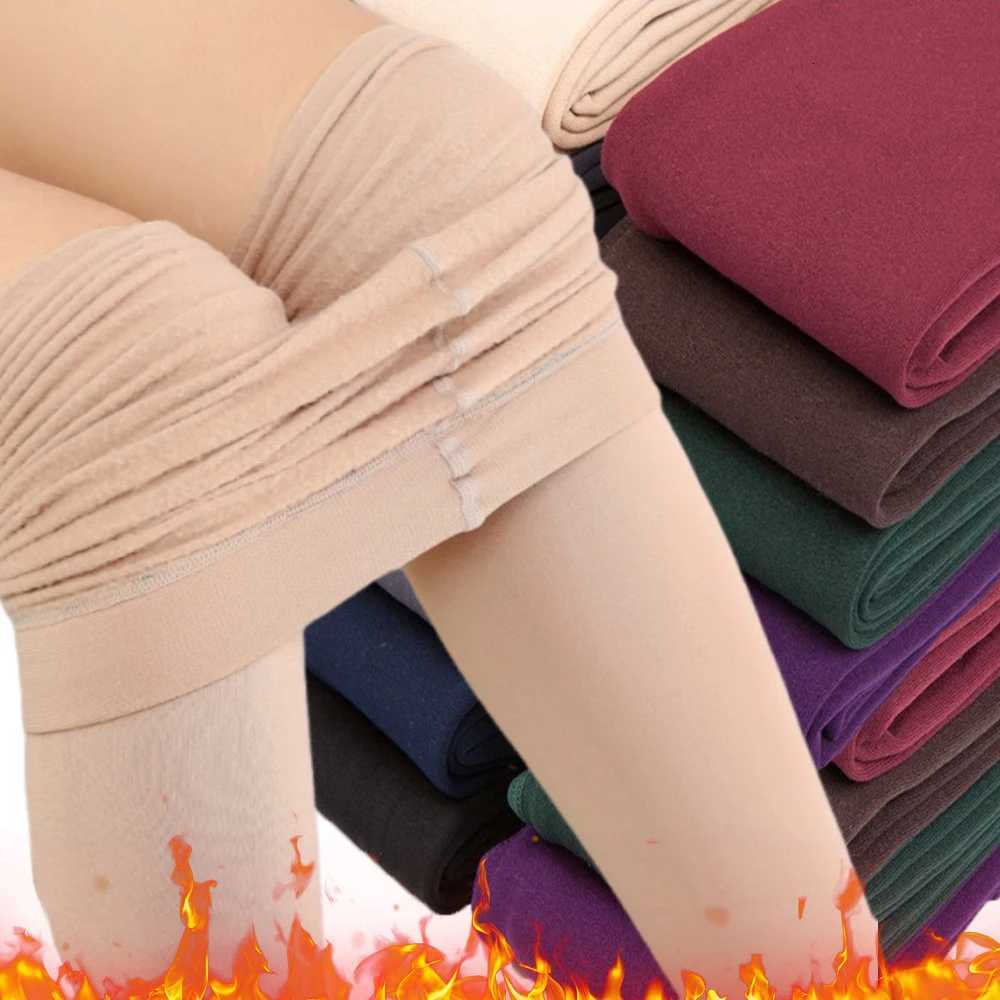 New Women Winter Thermal Leggings Warm High Waist Slim Thicken Velvet Tight Pants Pantyhose Fleece Stretchy Leggings StockingsT251023