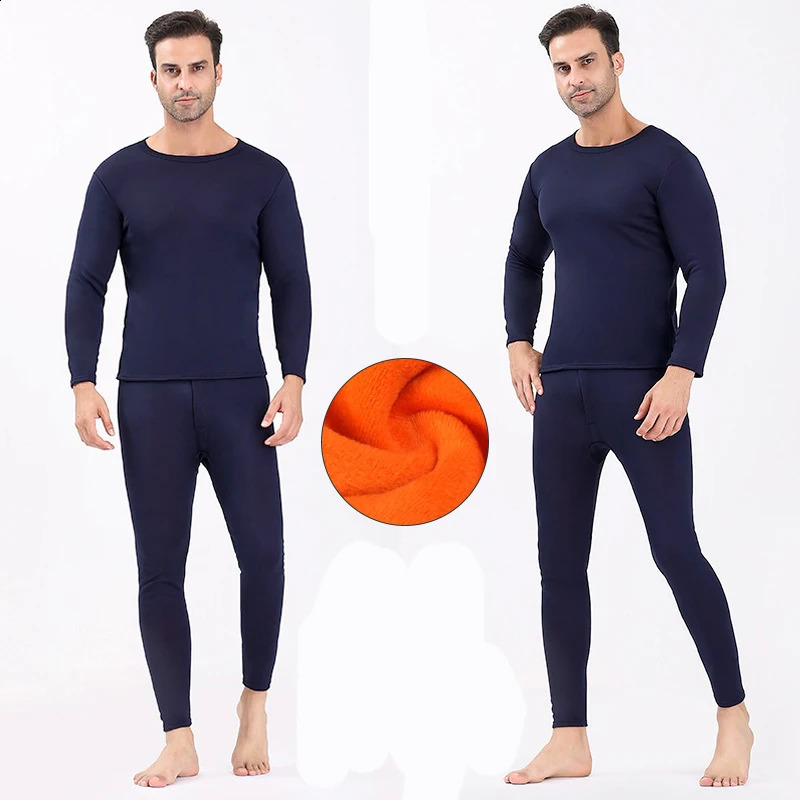 2Pcs Thermal Underwear Set Men Winter Thicken Velvet Clothing Long Johns Mens Fleece Keep Warm Thermo Sets 251023