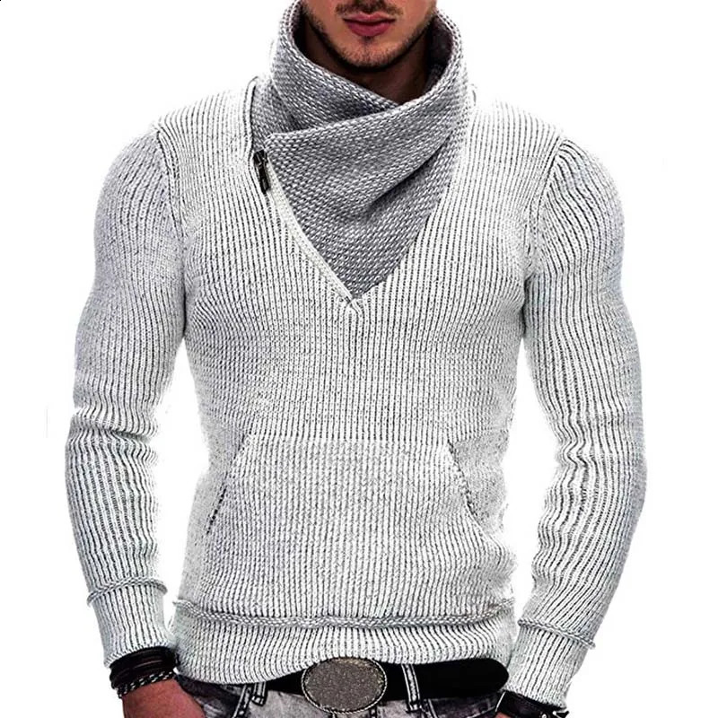 Autumn Winter Mens Sweater Casual Solid Turtleneck Men Sweaters Long Sleeve Knitted Pullover 3XL Slim Jumpers 251016