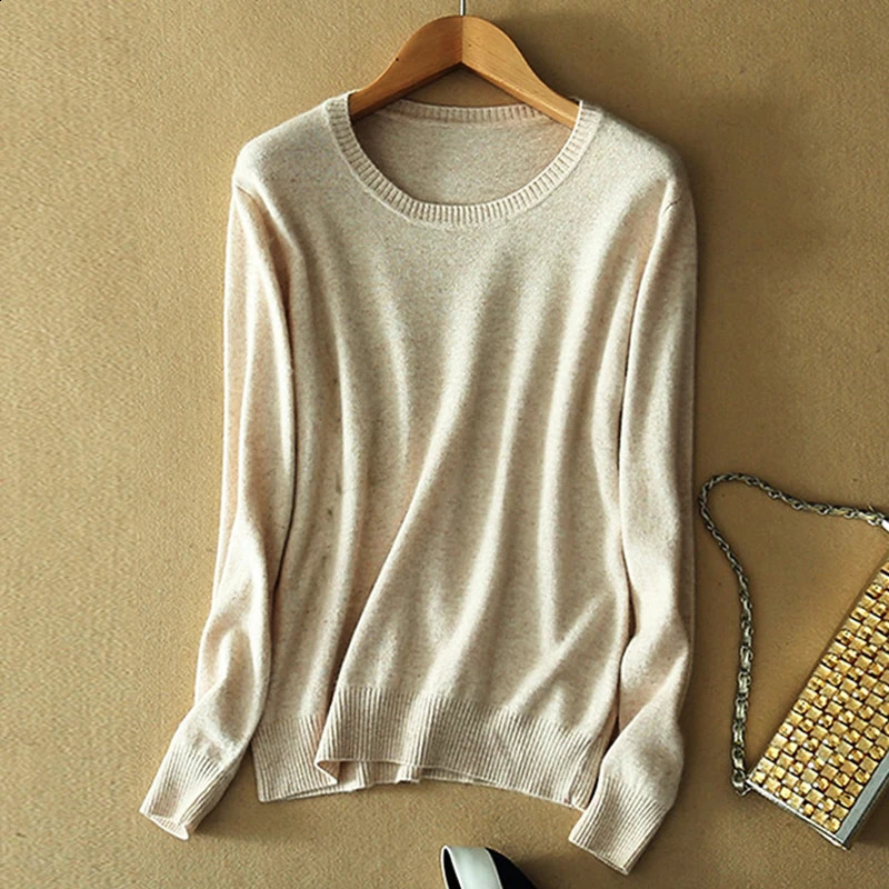 Soft Cashmere Sweaters Long Sleeve Pullovers For Women Autumn Winter Solid Color Knitwear ONeck Wool Knitted Tops Jumpers 251023