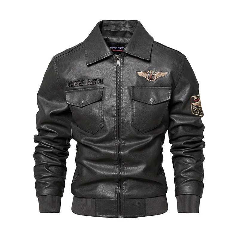 2025 Mens New FallWinter Leather Jacket for Men Slim Fit Stylish Motorcycle Style PU Leather Jacket for Mens Fashion W251023