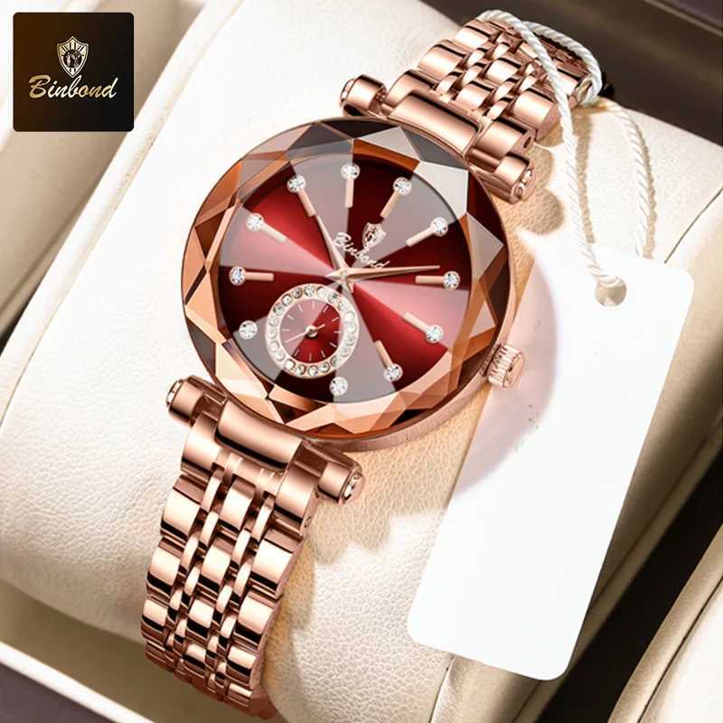 BINBOND Luxury Elegant Ladies Wristwatch Waterproof Stainless Steel Watch for Woman Simple Casual Dress Womens Quartz WatchesL251023