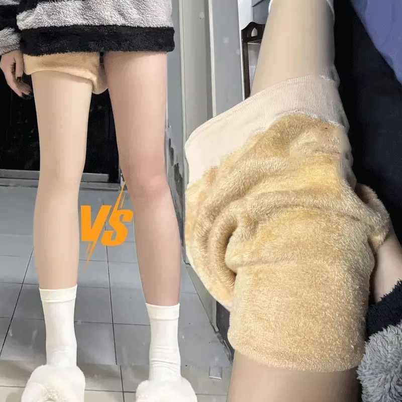 Women Thermal Leggings Winter Warm Sexy Elastic Pantyhose Female Fleece Thermal High Waist Slim Thicken Tight PantsT251023