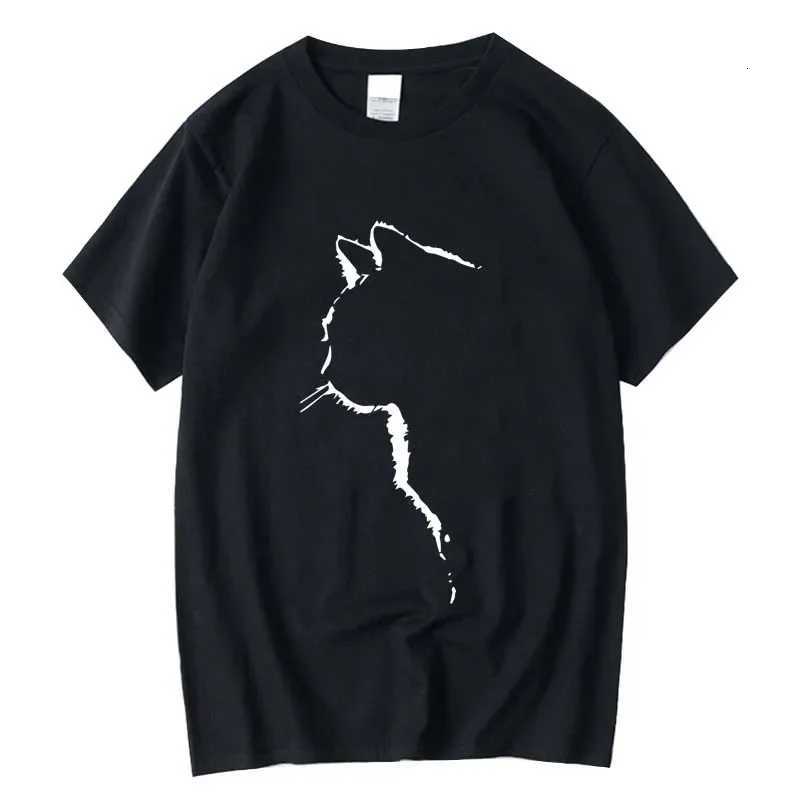Mens Tshirt Top Quality 100 Cotton Short Sleeve Cool Cat Print Oneck Casual Loose Hip Hop for Men Summer Male Tee TopXJ251023