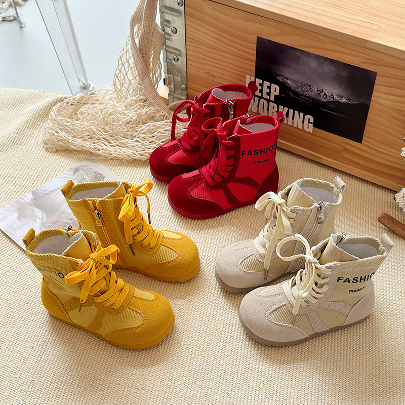 Girl Canvas Wrestling Boots For Kids Girls Fashion Design Shoes Cutefeet Teenager Toddler Children Canvas Boots Wrestling Shoes Sizes US9C-US5Y C1169