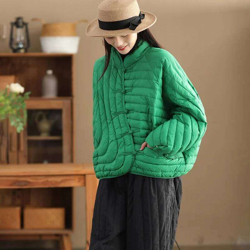 Schinteon Women Ultralight White Duck Down Jacket Over Size Loose Casual Autumn Winter Outwear Vintage Coat 2025 New Womens Coat