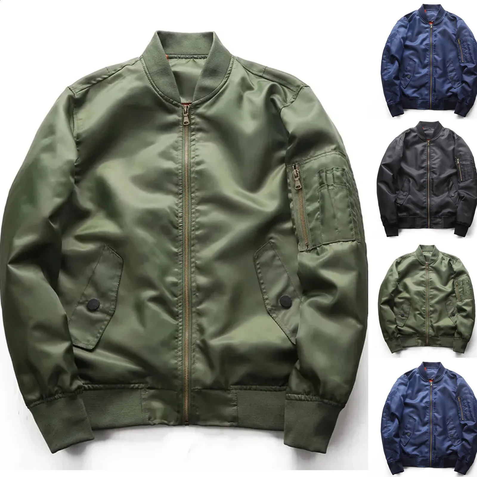 Mens Bomber Jacket Baseball Jackets Pilot MenS Winter Casual Print Long Sleeve Button Thick Coat Zipper Outwear 251023