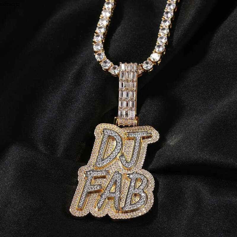 Hip Hop Custom A-Z Letters Name Pendant Necklaces TopBling 5A Zircons Jewelry
