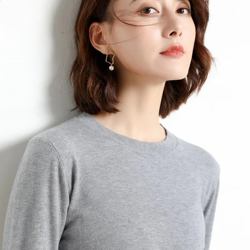 MRMT 2025 Womens Sweaters Bottoms Ladys Women Sweater Thin LongSleeved ONeck Wool Woman Sweaters Knit Pullover 251023