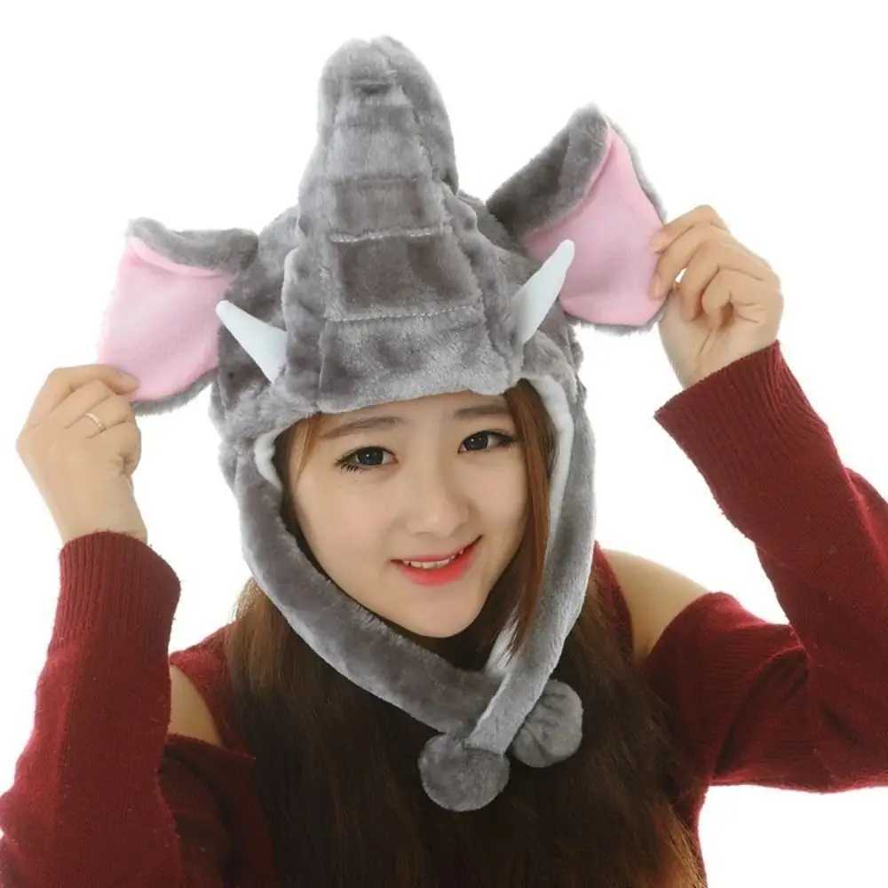 Cartoon Plush Moving Hat Trapper Hat Movab Ears Aiag Neck Warmer Funny Toys Hat gear Cosplay PartyW251023