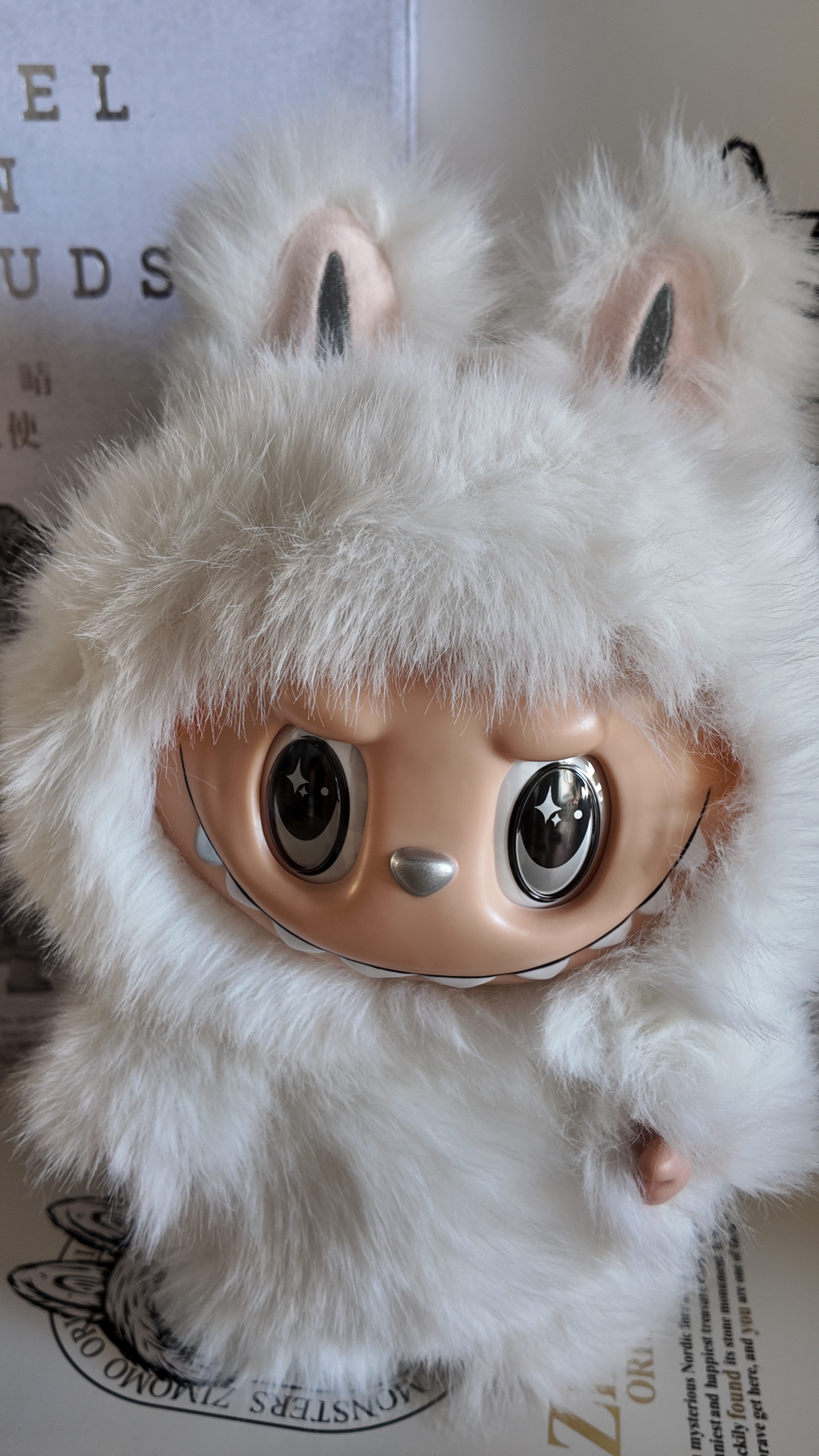 Presale 38Cm 58cm Labubu angel BigZimomo The Monster Leader White Limited Archangel Creative Change Doll Figure Vinyl Doll