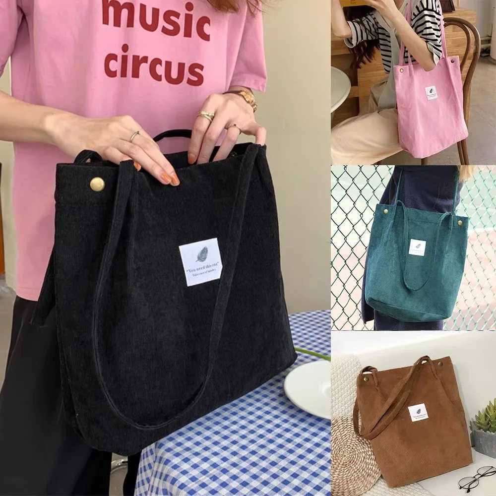 Fashion Womens Shoulder Bag Large Capacity Corduroy Shopping Bag Canvas Womens Bag Literary Leisure Shoulder BagL251023