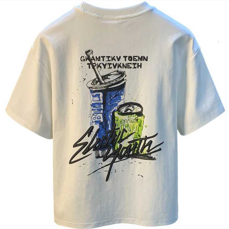 Summer printed Tshirt for men in 2025 thin trendy loose plus size versatile round neck short sleeved topXJ251023
