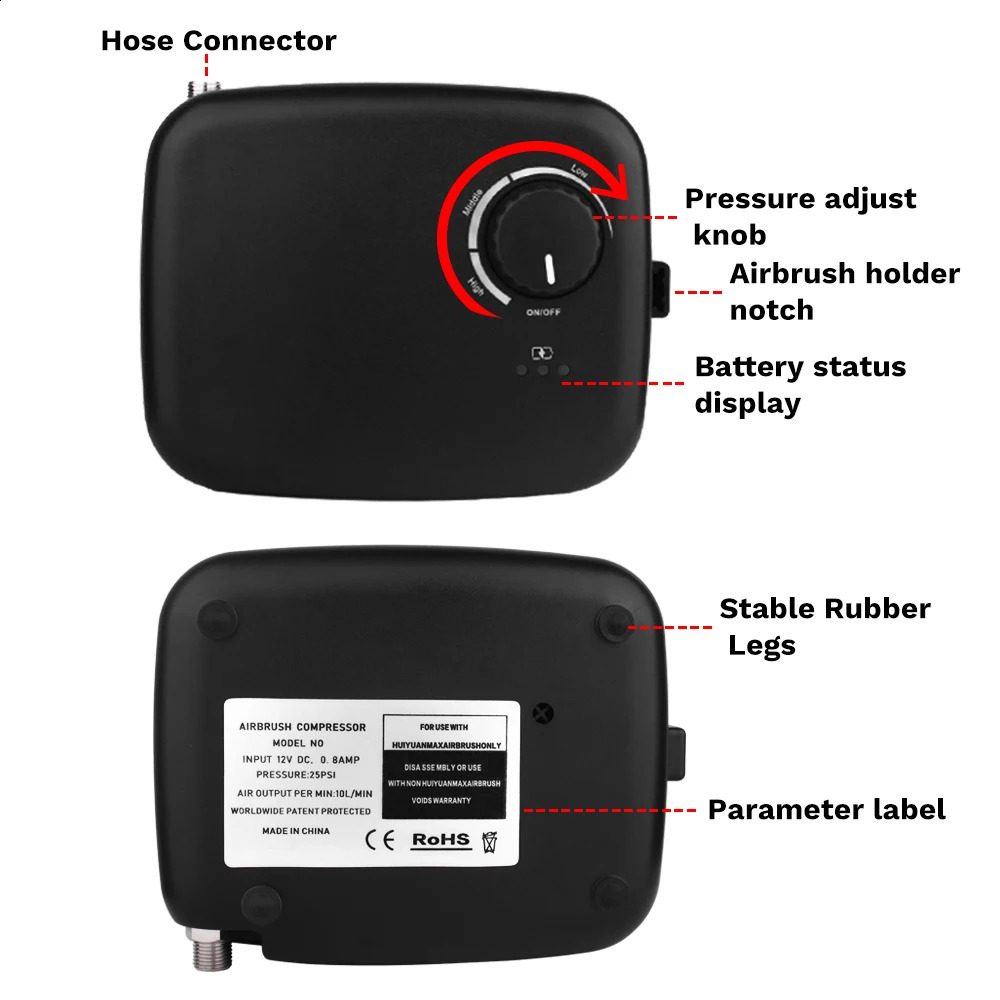 Professional Auto Stop Function Airbrush Compressor Cordless for Nail Art Makeup Tattoo Model Cake Car painting Spraying Machine 251015