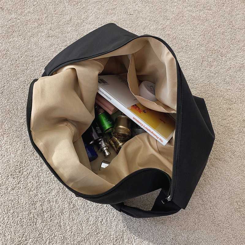 Pure Color Nylon Big Tote Bags for Women 2021 New Shoulder Shopping Bag Waterproof Fabric Handbags Simple Fashion Hobo BolsoL251023